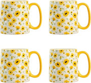 10 Strawberry Street Bella Sunflower Mug, Set of 4