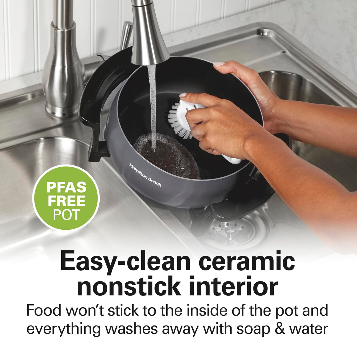 Hamilton Beach 3 Quart PFAS-Free Nonstick Interior (Pack of 2) / Gray / 3.0 quarts Pots & Sets