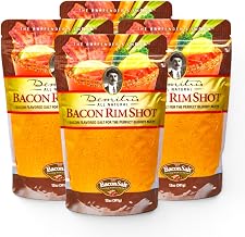 Demitri's Demitris Bacon-Flavored Rimshot Salt, 4 Count of 12 oz Bottles, Smoky Savory Garnish for Cocktails