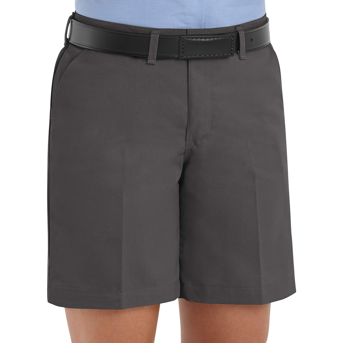 womens Plain Front Work shorts by Red Kap – 22, Polyester, Charcoal, Model PT27CH 22 08