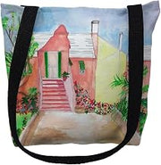 Betsy Drake TY109BM 16 x 16 in. Bermuda House Tote Bag - Medium Black