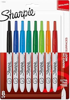 Sharpie Retractable Permanent Markers, Ultra Fine Point, 8 Count
