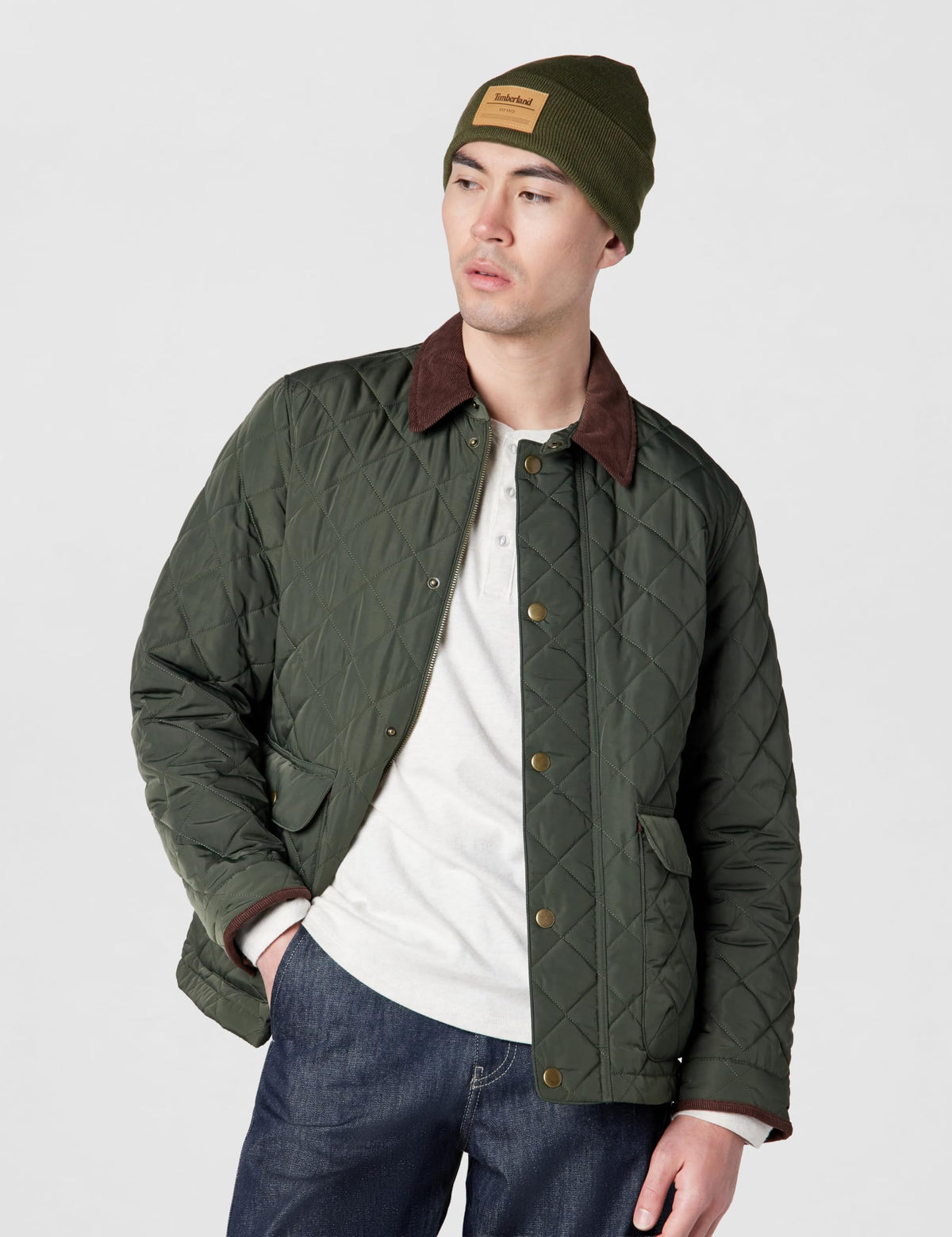 Men's Short Watch Cap by Timberland – Acrylic, Leaf Green, Model T100169