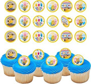 DecoPac Despicable Me™ Celebrations Cupcake Rings, 24 Minions Cupcake Decorations, 6 Minion Designs On Yellow Rings - 24 Pack