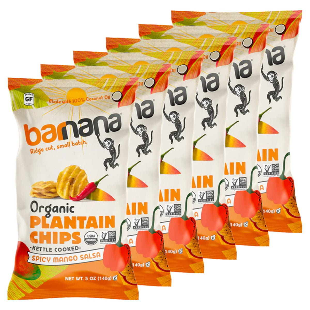 Barnana Spicy Mango Salsa / 5 Ounce (Pack of 6) / 6 Dried Banana Chips