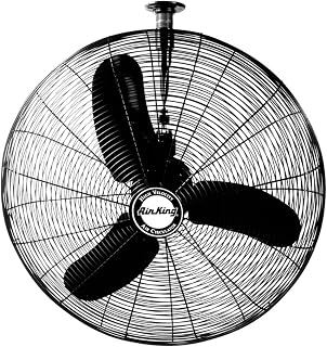 Air King 9375 30-Inch 1/3-Horsepower Industrial Grade Oscillating Ceiling Mount Fan with 8,780-CFM, Black Finish