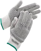 Global Industrial PVC Dot Knit Gloves, Double-Sided, Black, Medium, 1-Dozen