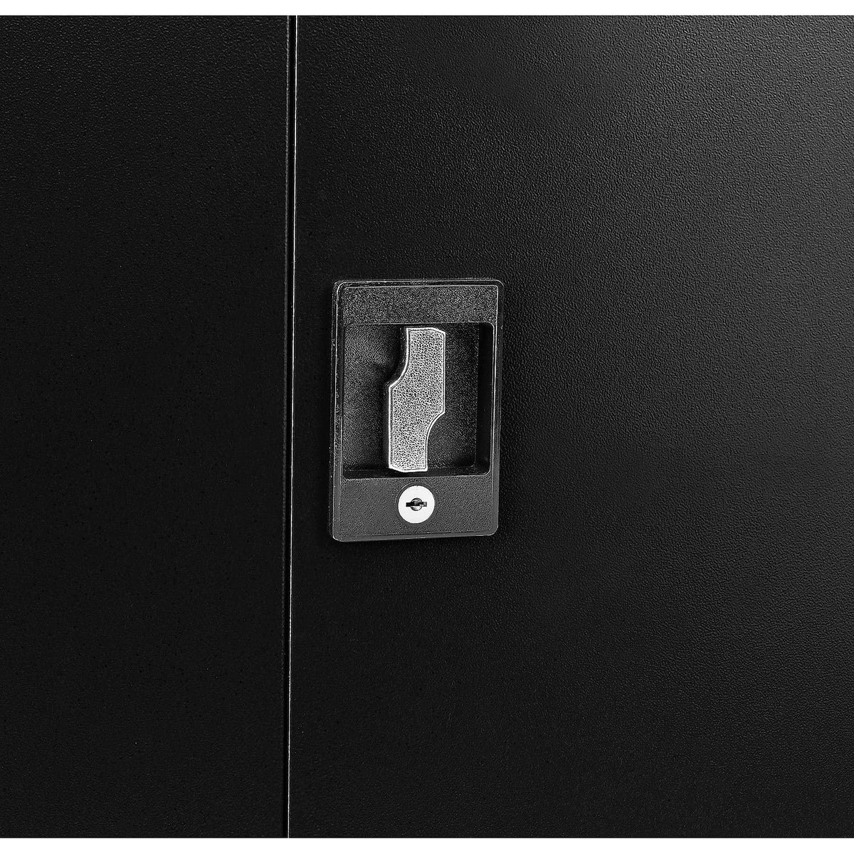 EZ Assemble Steel Storage Cabinet with Locking Flush by Global Industrial – 36"W x 18"D x 72"H, Alloy Steel, Black, Model 361872BK