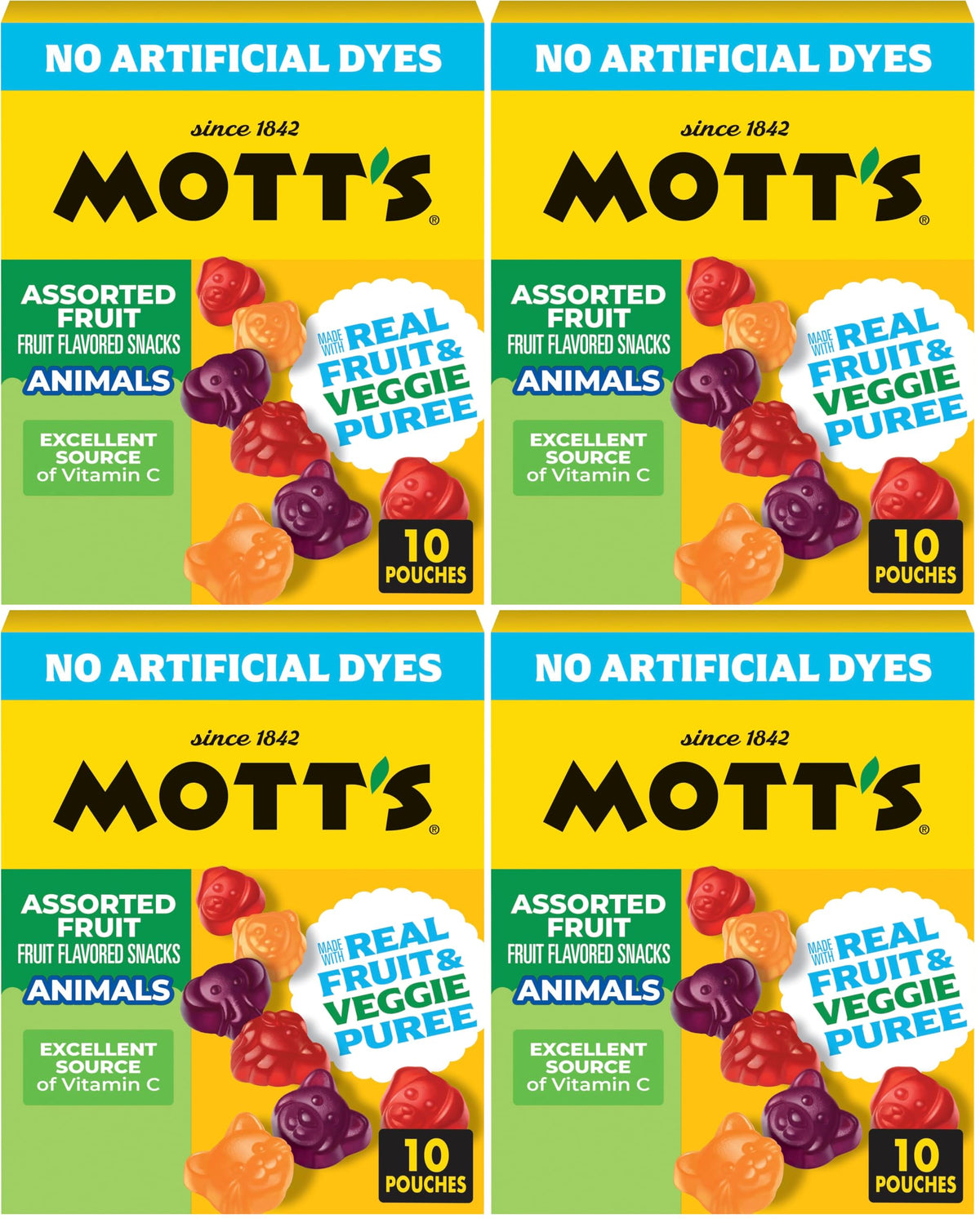 Mott's Assorted Fruit / 10 Count (Pack of 4) / 1 Fruit Snacks