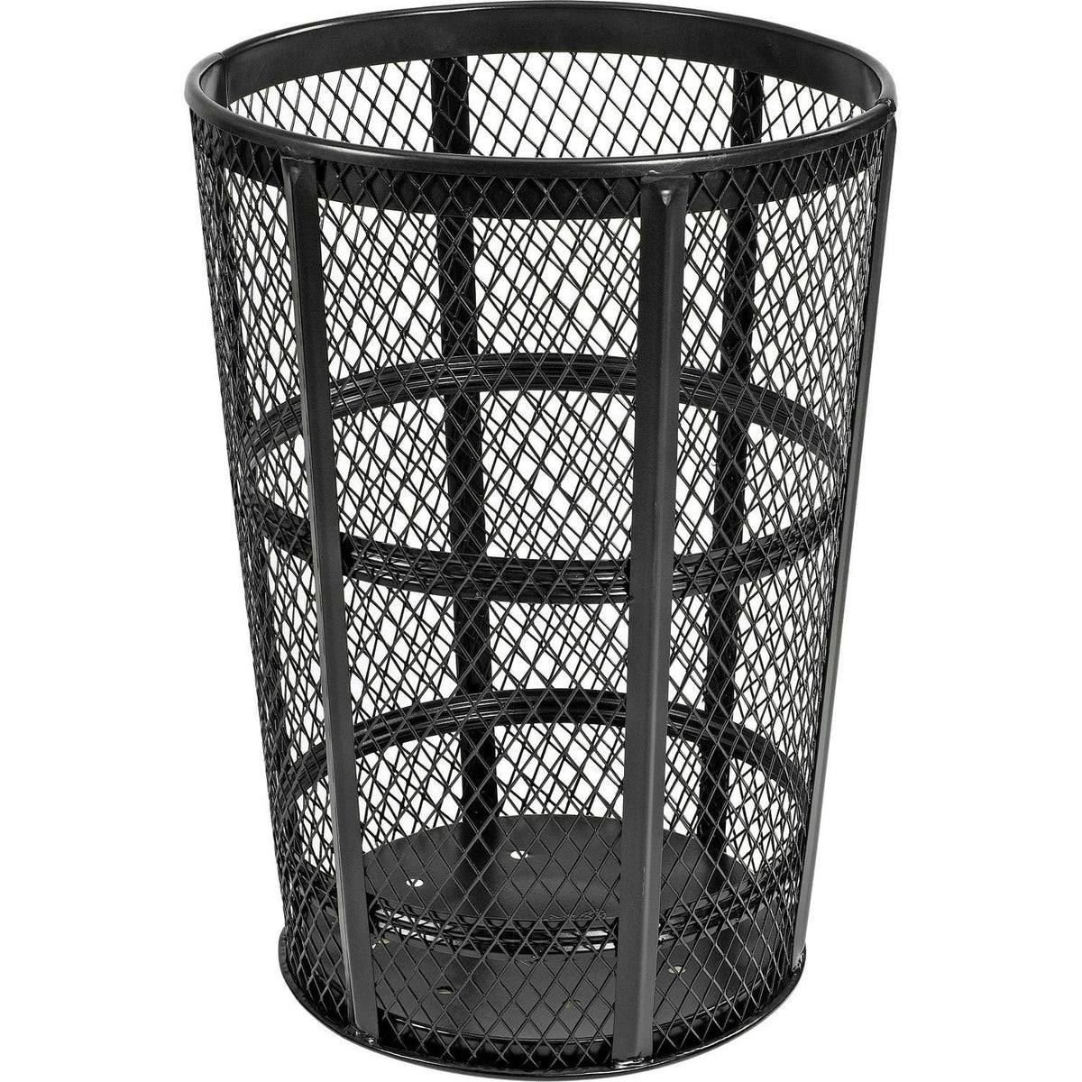 Outdoor Metal Trash Container Black by Global Industrial – Steel, Black, Model 237634BK