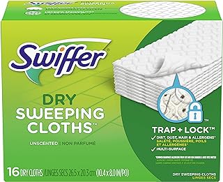 Swiffer Disposable Cloth Dry Sweeping Refills, 16 Count