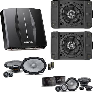 Alpine PXE-C80-88 OPTIM8 8-Channel Hi-Res Digital Sound Processor Amplifier w/ (2) SS-SB10 Subwoofer, R2-S653 & R2-S69C Bundle