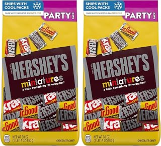 HERSHEY'S Miniatures Assorted Chocolate Candy Party Pack, 30 oz (Pack of 2)