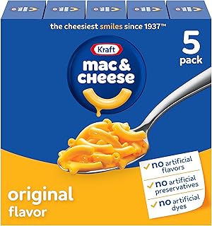 Kraft Mac and Cheese Dinner, 5 Boxes, Original Flavor, 7.25 oz