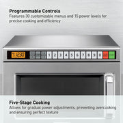 PRO1 Commercial Microwave Oven by Panasonic – 0.6 cubic_feet, Stainless Steel, Model NE-21521