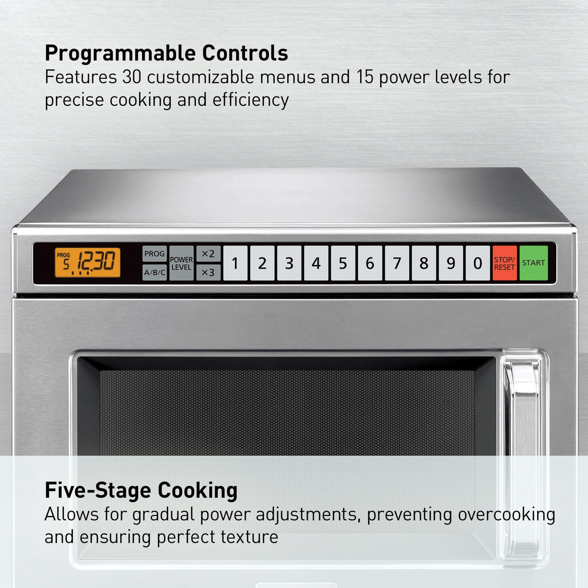 PRO1 Commercial Microwave Oven by Panasonic – 0.6 cubic_feet, Stainless Steel, Model NE-21521