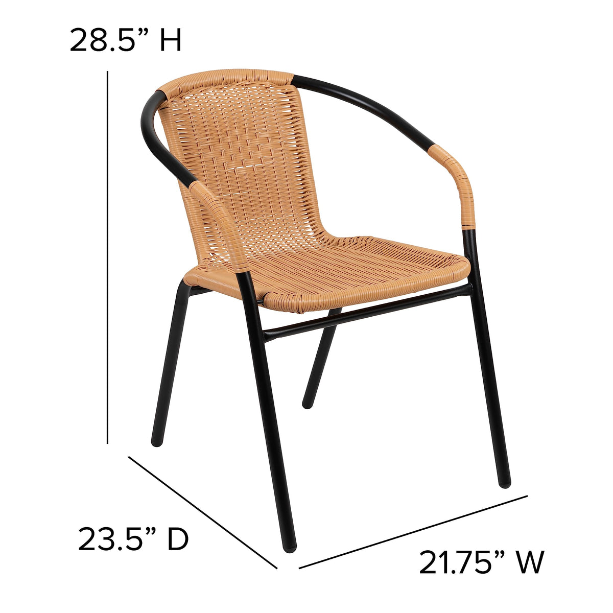Flash Furniture Beige / Set of 4 / Modern Patio Dining Chairs