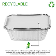 1 lb Aluminum Disposable Cookware with Lids (25 Pack) by Stock Your Home – 1 lb, 16.0 ounces, Aluminum, Silver, Pack of 25