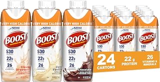 BOOST Very High Calorie Nutritional Drink, Variety Pack, 8 Fl Oz, 24 pk