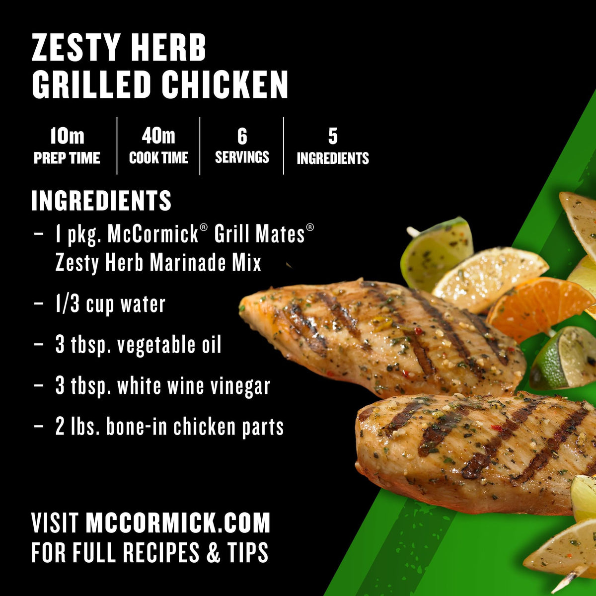 McCormick Zesty Herb Marinade Mix by Grill Mates – 1.06 Ounce (Pack of 1), Model 5210002579
