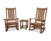 Vineyard 3-Piece Rocking Set (Teak) by Polywood – 34 inches (W) x 74 inches (L) x 45.88 inches (H), Plastic, Teak, Pack of 3, Model PWS355-1