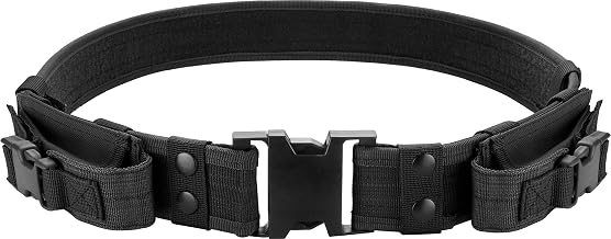 Barska Loaded Gear Tactical Utility Belt â€“ Heavy Duty Adjustable 34-44 Inches with Removable Pouches for Outdoors
