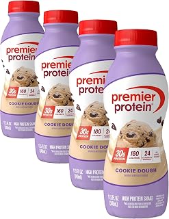Premier Protein Shake, Cookie Dough, 30g Protein, No Added Sugar, 24 Vitamins & Minerals to Support Immune Health, 11.5 fl oz, 4 Pack (Packaging May Vary)