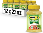 Mott's No Sugar Added Applesauce, 23 Oz Jar (Pack Of 12), Good Source Of Vitamin C, No Artificial Flavors