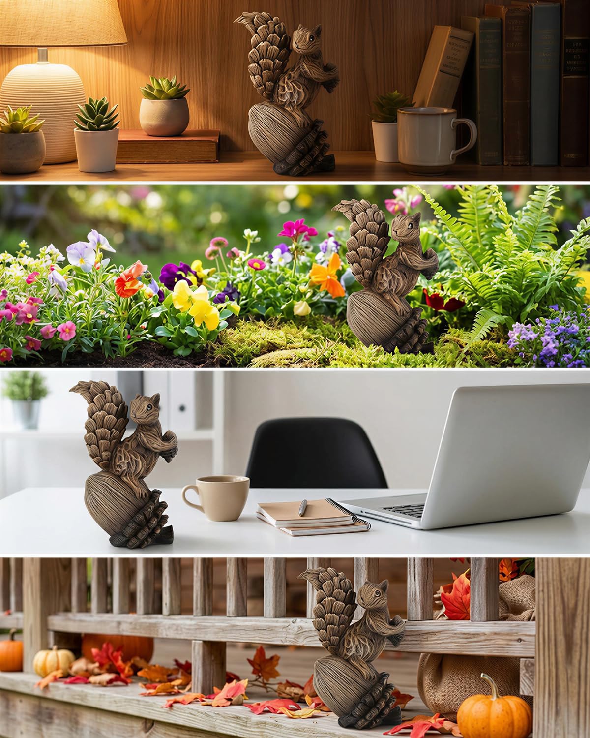 iStatue Resin Squirrel Figurine, 6.5 Inch Medium, Brown