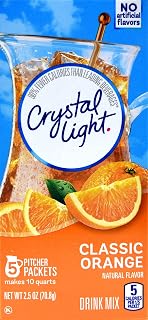 Kraft Crystal Light Drink Mix, Sugar Free Powdered Water Enhancer, Natural Flavor Low Calorie Beverage Mix, Classic Orange, 5 Pitcher Packets, 2.5 Ounce Box (Pack of 2)