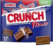 CRUNCH Minis Candy Bars, Creamy Milk Chocolate with Crisped Rice, Individually Wrapped, 8 Resealable Bags, 9.8 oz Each