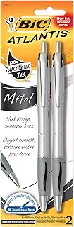BIC Atlantis Metal Medium Ballpoint Pen (1.2mm) 2-Pack, Black (VCGMTP21), Packaging May Vary