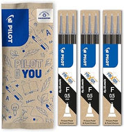 PILOT - 3 x FriXion Erasable Pen Refills - Compatible with FriXion Point and FriXion Point Clicker - Black - Fine Tip