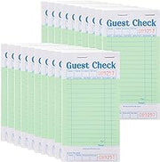 Stock Your Home Green Guest Check Books for Servers (20 Pack) Server Note Pads, Waiter Checkbook, Food Receipt Book, Restaurant Order Pad, Paper Checks, Waitress Accessories, 1000 Total Tickets