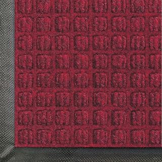 WaterHog Commercial-Grade Entrance Mat, Indoor/Outdoor Floor Mat 8' Length x 6' Width, Red/Black by M+A Matting