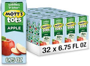 Mott's For Tots Apple, 6.75 Fl Oz Boxes, 32 Count (4 Packs Of 8), Juice With Purified Water, Good Source Of Vitamin C, 40% Less Sugar Than 100% Apple Juice, No Artificial Sweeteners