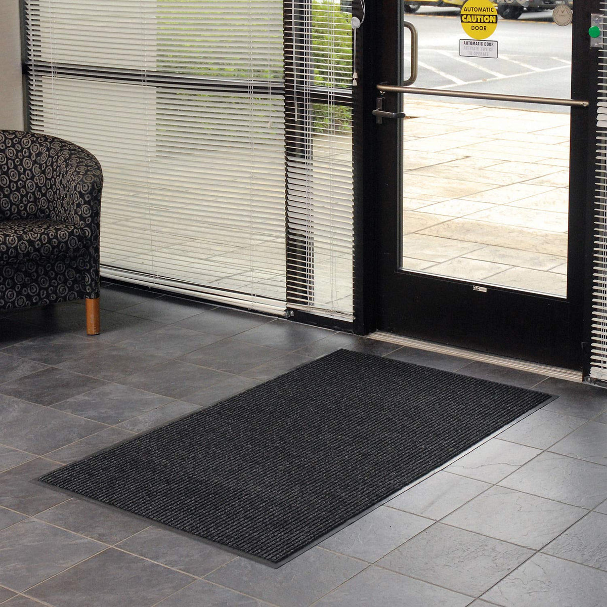 Deep Cleaning Ribbed Entrance Mat by Apache Mills – 2' x 2'1" (Rectangular), Polypropylene, Charcoal Gray, Model 0103319022X3