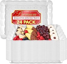 (24 Pcs) Clear Plastic Serving Tray 9x by Stock Your Home – 1 Pack Pack of 24, Plastic, Clear, Pack of 24, Model SYH-3731-QV-1CT