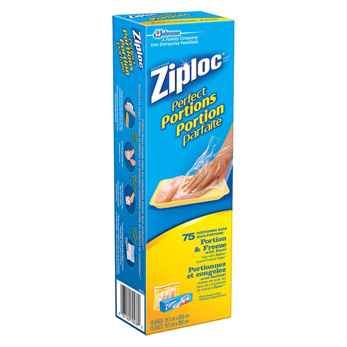 Ziploc 1 / 75 Count (Pack of 2) / Clear Food Storage Bags