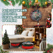 Shappy Wreath Storage Bag, 24 Inch Diameter, Clear with Red Trim, Set of 8
