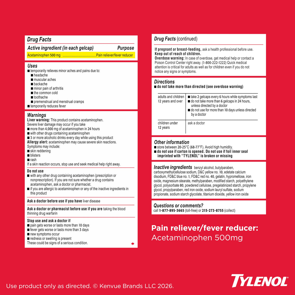 Extra Strength Rapid Release Gels by Tylenol – 225 Count, Multi, Model 507156