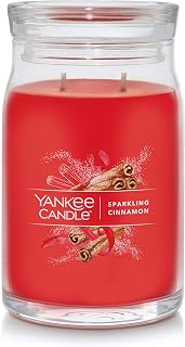 Yankee Candle Sparkling Cinnamon Scented Signature 20oz Large Jar 2-Wick Candle Over 60 Hours of Burn Time