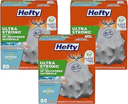 Hefty Ultra Strong Trash Bags | Kitchen | 13 Gallon | 80 Bags, Pack of 3