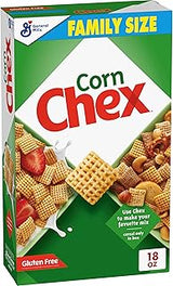 Corn Chex Cereal, Gluten Free,Family Size, 18 oz | 16g Whole Grain per Serving, Good Source of 12 Vitamins & Minerals, No High Fructose Corn Syrup