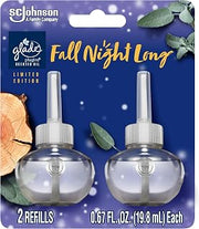 Glade PlugIns Refills Air Freshener, Scented and Essential Oils for Home and Bathroom, Fall Night Long, 1.34 Oz, 2 Count