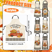 Cotwinter Thanksgiving Aprons with Pockets, Set of 6, Orange