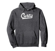 Curtis High School Vintage Swoosh Pullover Hoodie by Curtis Warriors Official High School Gear – Polyester, Grey, Model 8AYABYFYJAH