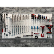 High Density Fiberboard Pegboards with Mounting Hardware by Triton Products – 24" x 42", Engineered Wood, White, Model PEG2-WHT