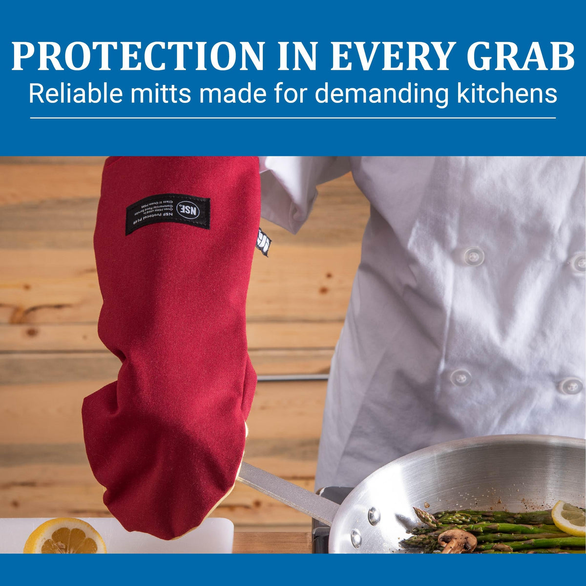 San Jamar 17" / Puppet / Red Oven Mitts