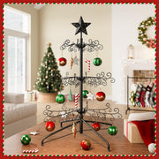 Elyken Ornament Display Stand Tree, Metal Freestanding Rack, 3 FT Black